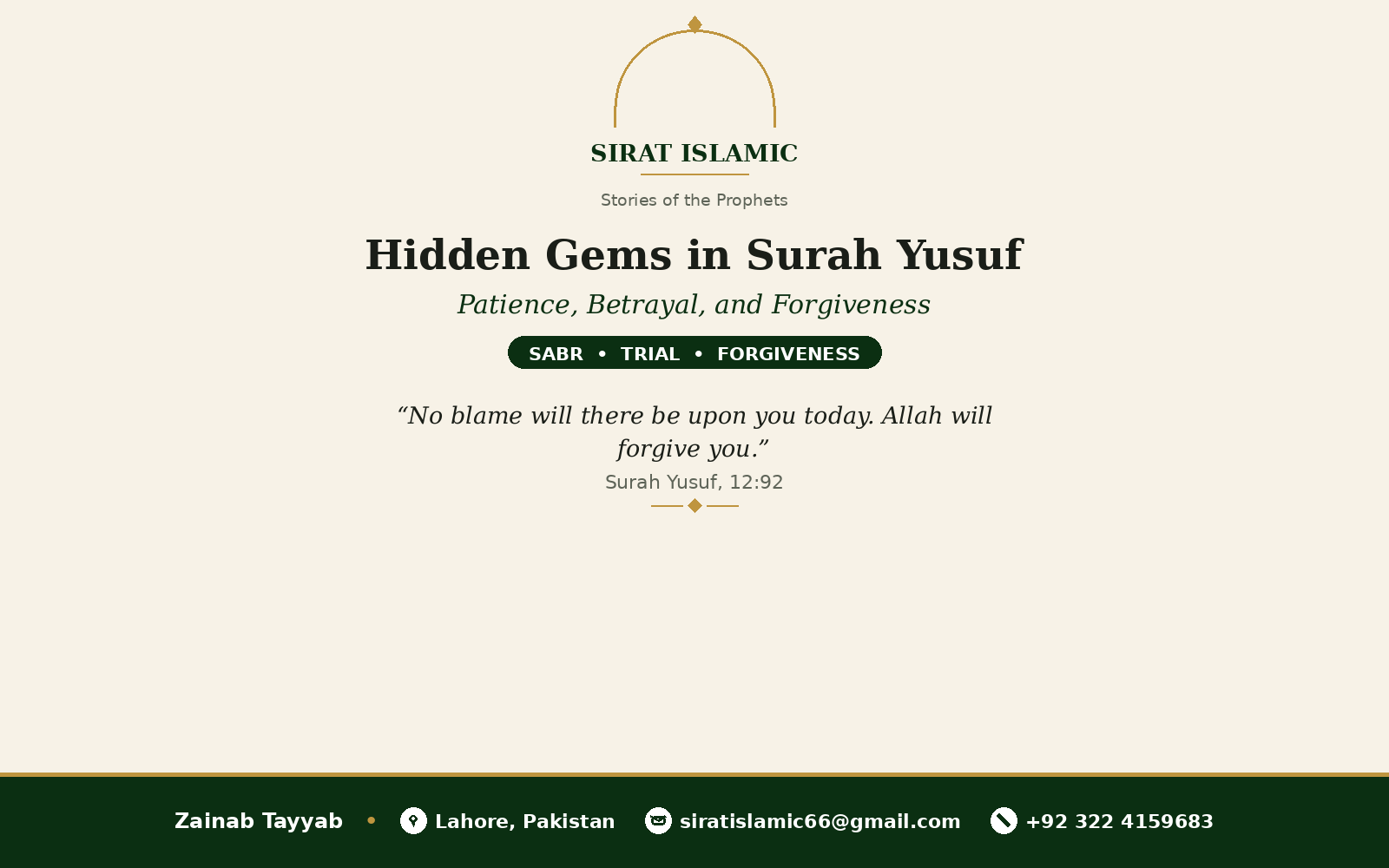Hidden Gems in Surah Yusuf