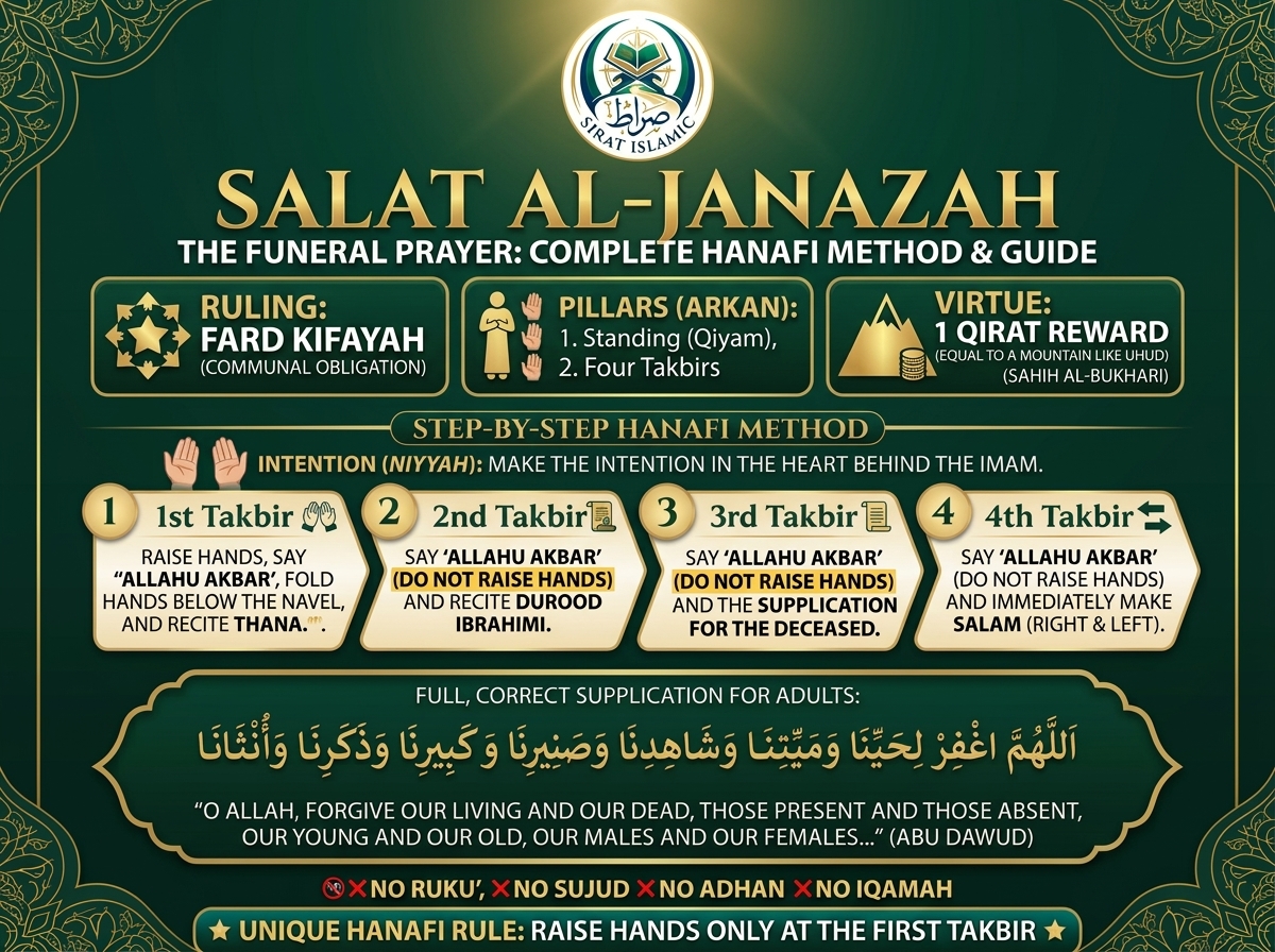 Funeral Prayer (Salat al-Janazah): Ruling, Virtues and the Complete Hanafi Method