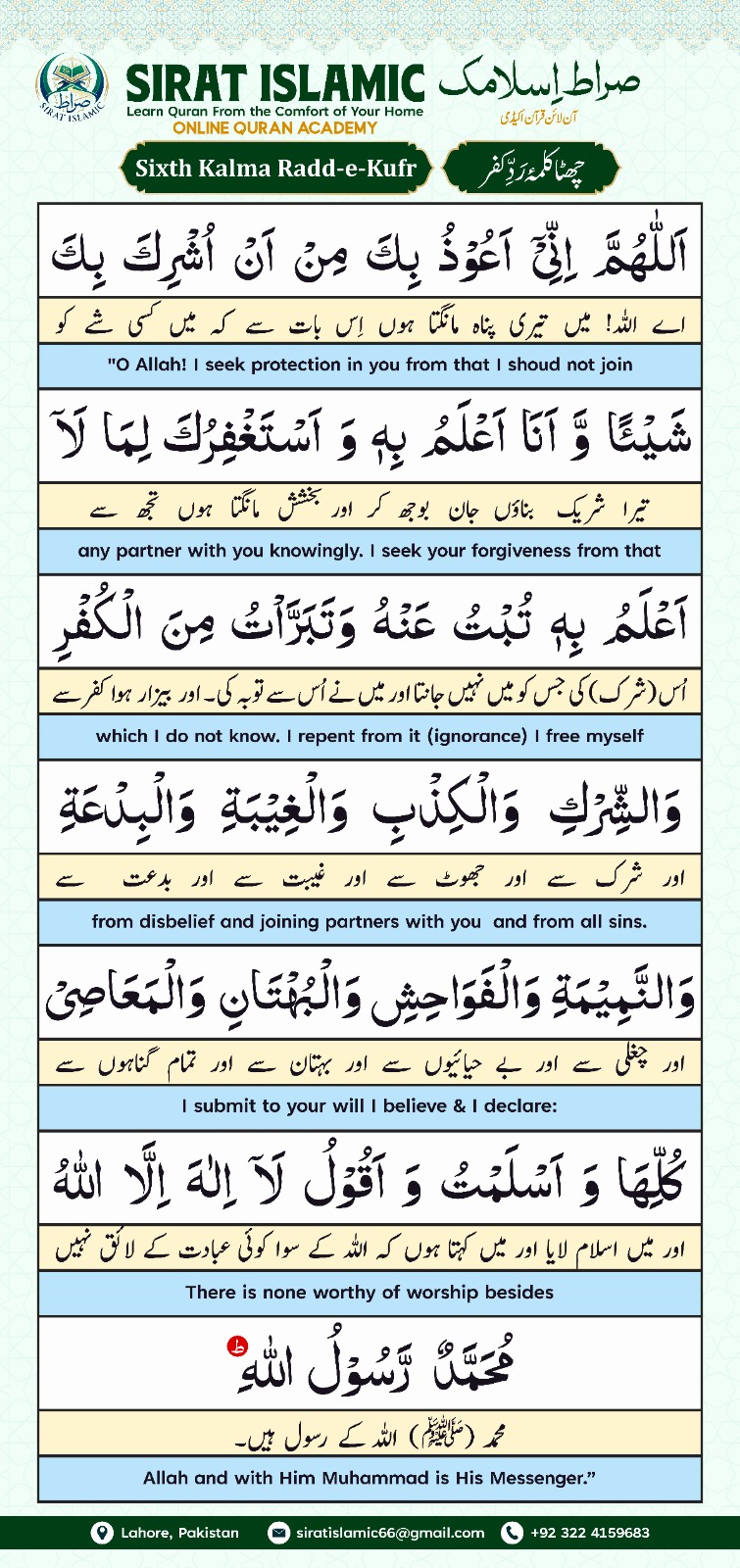 Kalimah Radde Kufr (The Word of Rejection of Disbelief)